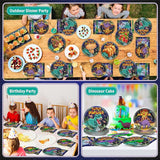 96 Pcs Super Dinosaur Plates and Napkins for Dinosaur Birthday Party