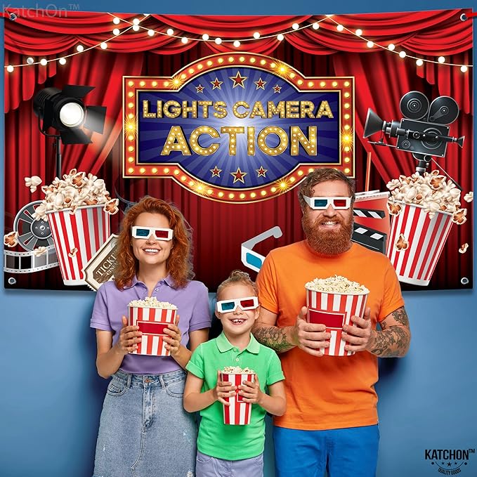 XtraLarge Lights Camera Action Banner 72x44 Inch Movie Night