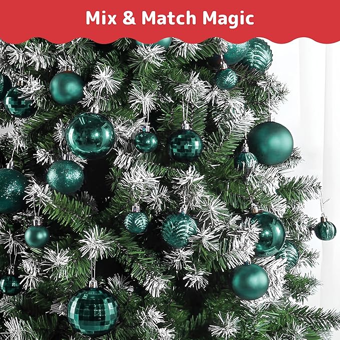 Prextex 36-Pieces Christmas Ornaments Set - Shatterproof, Festive