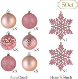 Valery Madelyn Christmas Tree Decorations Ornament Set, 50ct 2 Inches