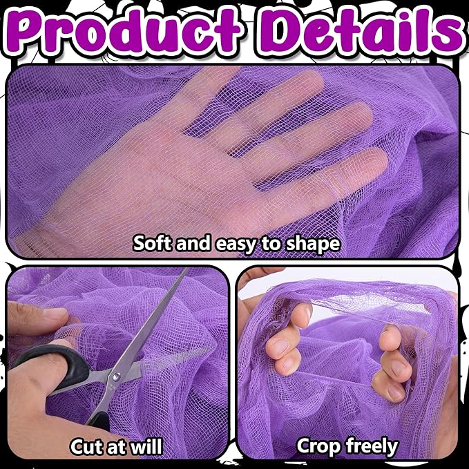 197'' x 85'' Halloween Purple Scary Gauze Purple Haunted House