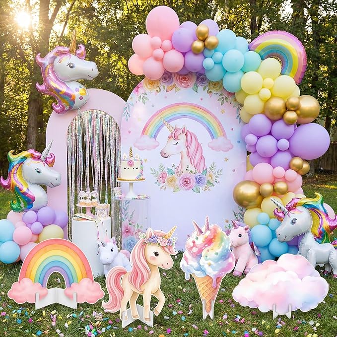4 Pcs Large 20 x 30 Unicorn Cardboard Cutouts Rainbow Unicorn Themed