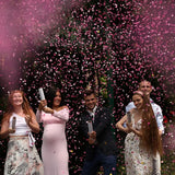 Gender Reveal Confetti Cannon Biodegradable Powder & Heart Shaped