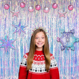 Iridescent Party Streamers Backdrop - GREATRIL Neon Transparent
