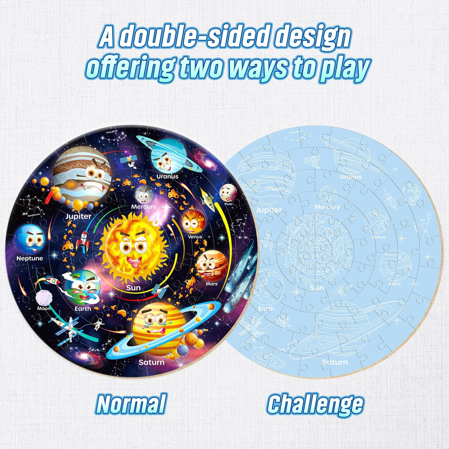 SYNARRY Solar System Floor Puzzles for Kids Ages 4-8, Large 70 Piece