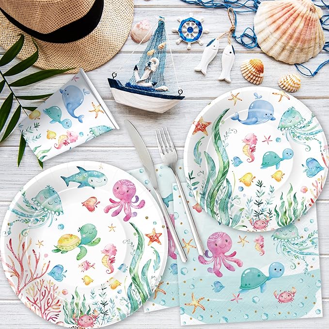 Under The Sea Party Decorations Tableware For Ocean Theme Birthday