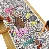 Tiny Expressions Eras Divas Coloring Tablecloth for Parties – Rolled,