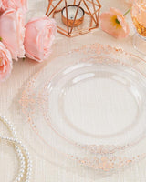 Nervure 175PCS Rose Gold Plastic Plates - Disposable Rose Gold Party