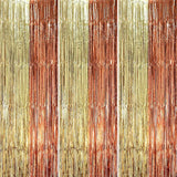 Voircoloria 3 Pack 3.3 x 8.2 ft Rose and Champion Foil Fringe