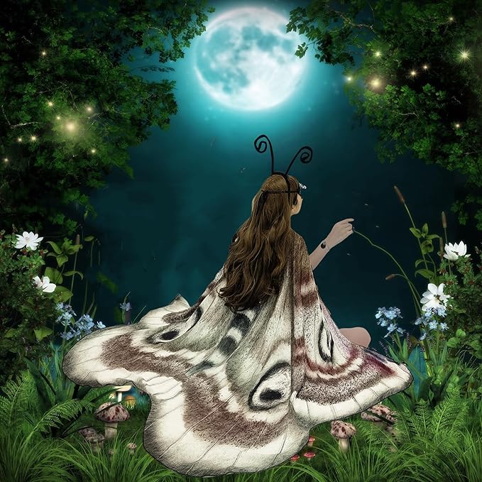 Halloween Butterfly Wings Costume for Womens Moth Wings Butterfly