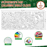 St Patrick's Day Coloring Tablecloth for Kids Giant 30x72 Inch