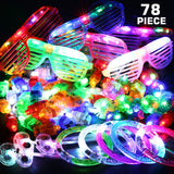 78PCs LED Light Up Toy Party Favors/Supplies Bulk Glow In The Dark For