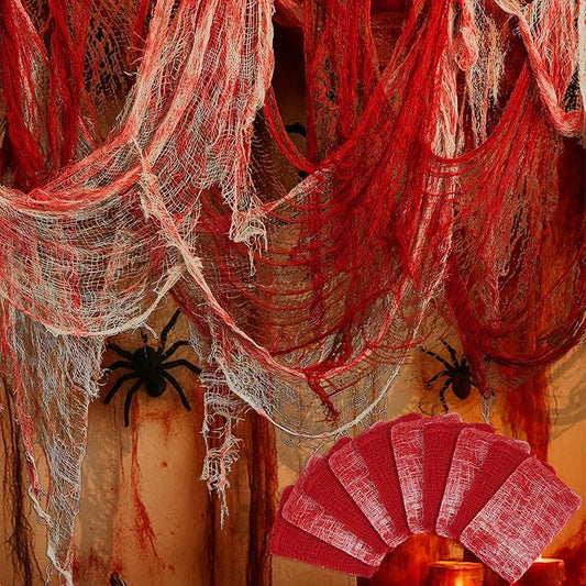 10 Pcs Red Bloody Halloween Creepy Cloth 71 x 30 Haunted House Scary