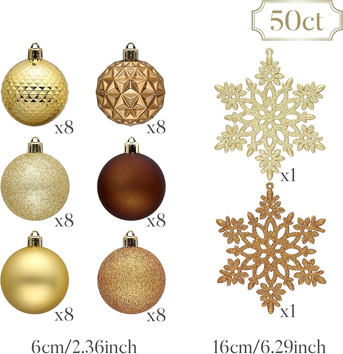 Valery Madelyn Christmas Tree Decorations Ornament Set, 50ct 2.36 #17