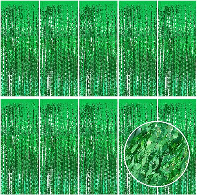Tinsel Foil Fringe Curtains Wavy Backdrop for Parties Sparkle #6