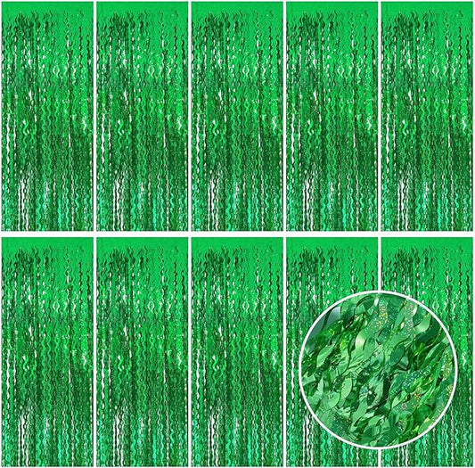Tinsel Foil Fringe Curtains Wavy Backdrop for Parties Sparkle #6