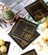 Cheers to Years Cocktail Napkins - 50PK - 3-Ply Birthday Napkins 5x5