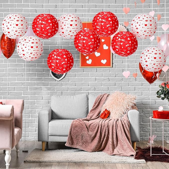 12 Pcs Valentine's Day Paper Lanterns Party Decorations