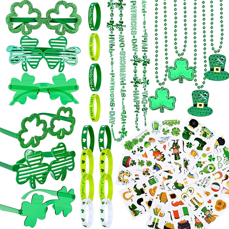 124Pcs St Patrick's Day Party Favor Set St Patricks Day Decorations