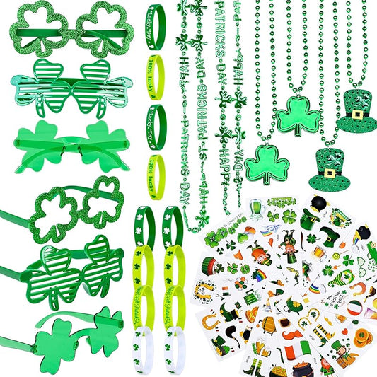 124Pcs St Patrick's Day Party Favor Set St Patricks Day Decorations