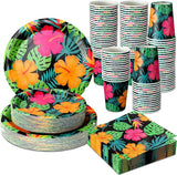 200 Pcs Tropical Nights Hawaiian Aloha Party Supplies Serve 50