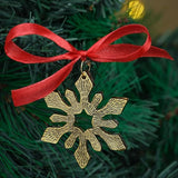 IndianShelf 12 Piece Golden Aluminum Christmas Tree Hanging Ornaments