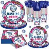 Sunnychicc 168 Pcs Dancing Queen Party Decorations Retro Disco