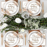 96Pcs Boho Bridal Shower Party Plates and Napkins for Bride Wedding
