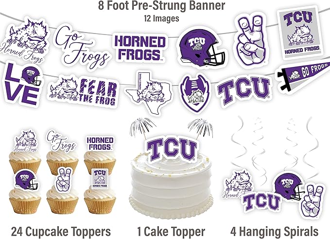 TCU Party Supplies for Football, Birthday Gift, Graduation Party