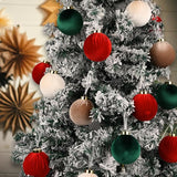 Velvet Christmas Balls Ornaments for Tree - 15pcs Shatterproof
