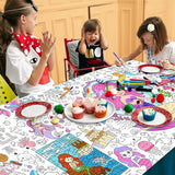 Mermaid Coloring Tablecloth for Kids 30x72 Inch Poster with Mermaids