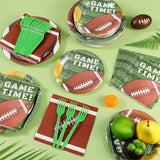 192 Pcs Football Paper Plates and Napkins Set Football Party