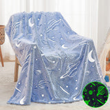 inhand Blue Glow in The Dark Blanket Space Toys Birthday Gifts for