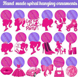 Hot Pink Girl Party Hanging Swirls Pink Party Swirl Ceilings Pink
