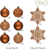 Valery Madelyn Christmas Tree Decorations Ornament Set, 50ct 2 Inches