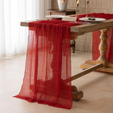 Keketoarrange 10pcs Red Cheesecloth Table Runner Cheese Cloth Rustic
