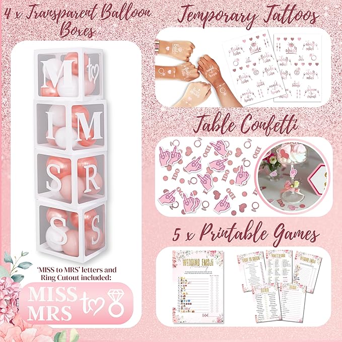 189 pc Premium Bridal Shower Party Decorations Balloons Bride to Be