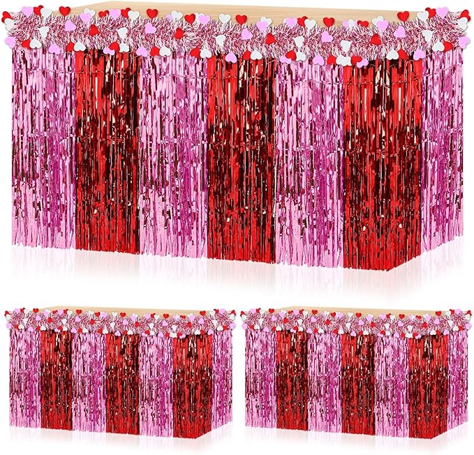 Valentines Party Decorations 4 Pcs Valentine's Day Red Pink Table