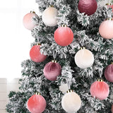 Velvet Christmas Ornaments Balls for Tree - 15pcs Pink Christmas