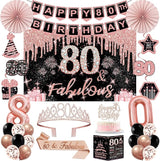 80th Birthday Decorations for Women 32PCS 80th Birthday Party