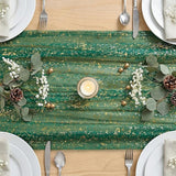 Artoid Mode Green Gold Gauze Table Runner 59x120 Inch 10FT, Glitter