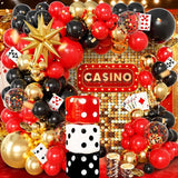 104pcs Casino Party Decorations Balloon Garland Arch Kit with 3
