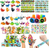 108Pcs Dinosaur Party Favors Dinosaur Stamps Slap Bracelets