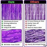 KatchOn, Metallic Purple Foil Fringe Curtain 3.2x8 Ft, Pack of 2 |