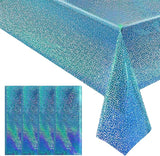 4pcs Blue Holographic Laser Tablecloths 40" x 108" Plastic Table