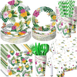 452 Pcs Hawaiian Party Decorations Tropical Luau Paper Plates
