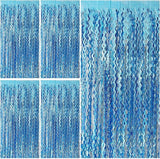 Tinsel Foil Fringe Curtains Wavy Backdrop for Parties Sparkle Metallic