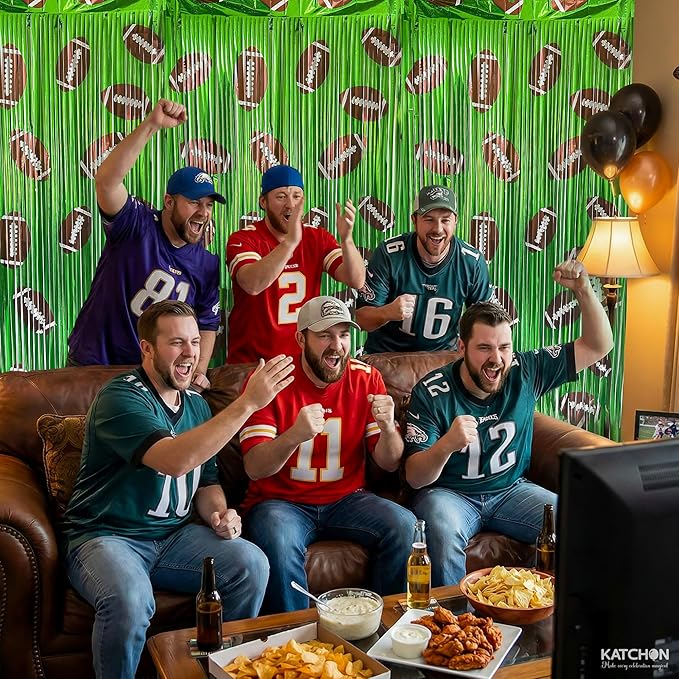 XtraLarge Football Fringe Backdrop 9.75x6.5 Feet Football Party