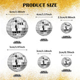 45PCS Disco Ball Cake Decoration Ornaments Reflective Mirror Ball Cake