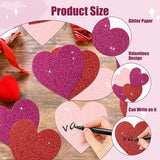 Valentine's Day Glitter Heart Cutouts 100Pcs Valentine Red Purple